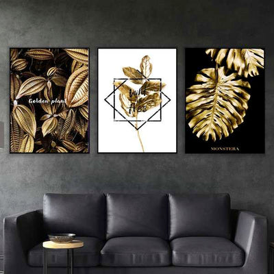 Golden Plant Canvas Set