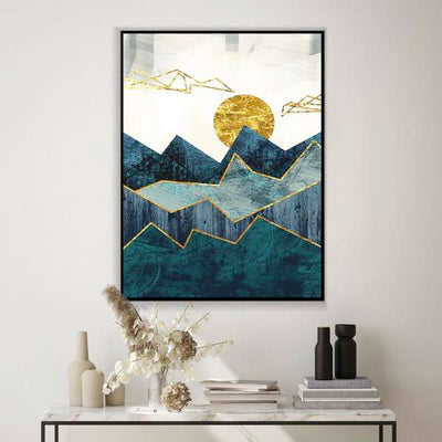 Abstract Blue Mountains Canvas Set