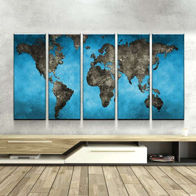 World Map No. 44 Canvas Set