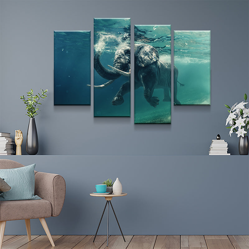 Elephant Swimming Canvas Set