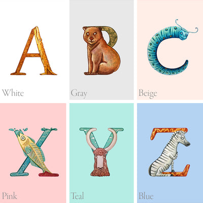 Build-A-Name Animal Alphabet Custom Canvas Set