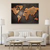 Rustic World Map Canvas Set