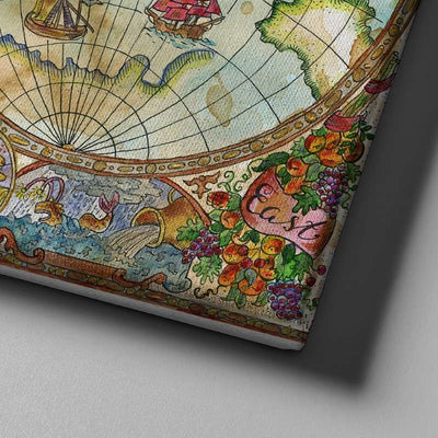 World Map No10 Canvas Set