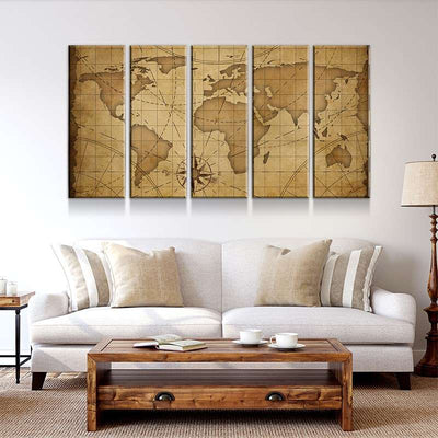 World Map No25 Canvas Set
