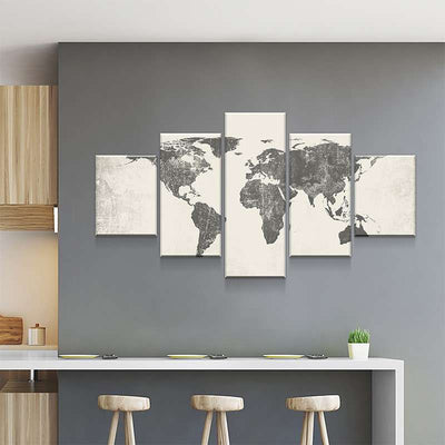 World Map No28 Canvas Set