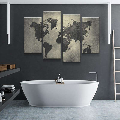 World Map No3 Canvas Set