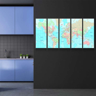 World Map No33 Canvas Set