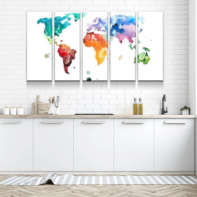 World Map No34 Canvas Set
