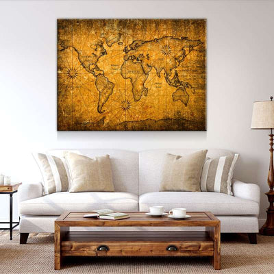 World Map No36 Canvas Se