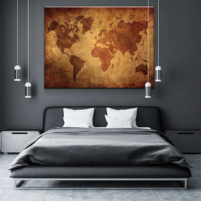 World Map No5 Canvas Set