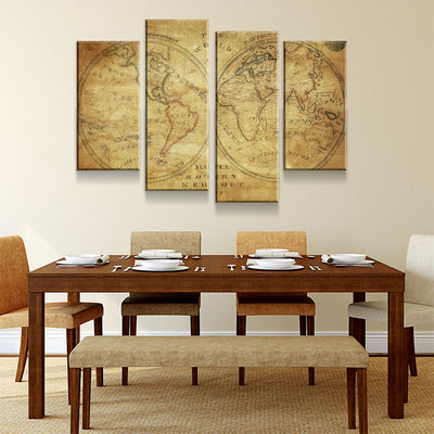 World Map No6 Canvas Set