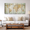 World Map No9 Canvas Set