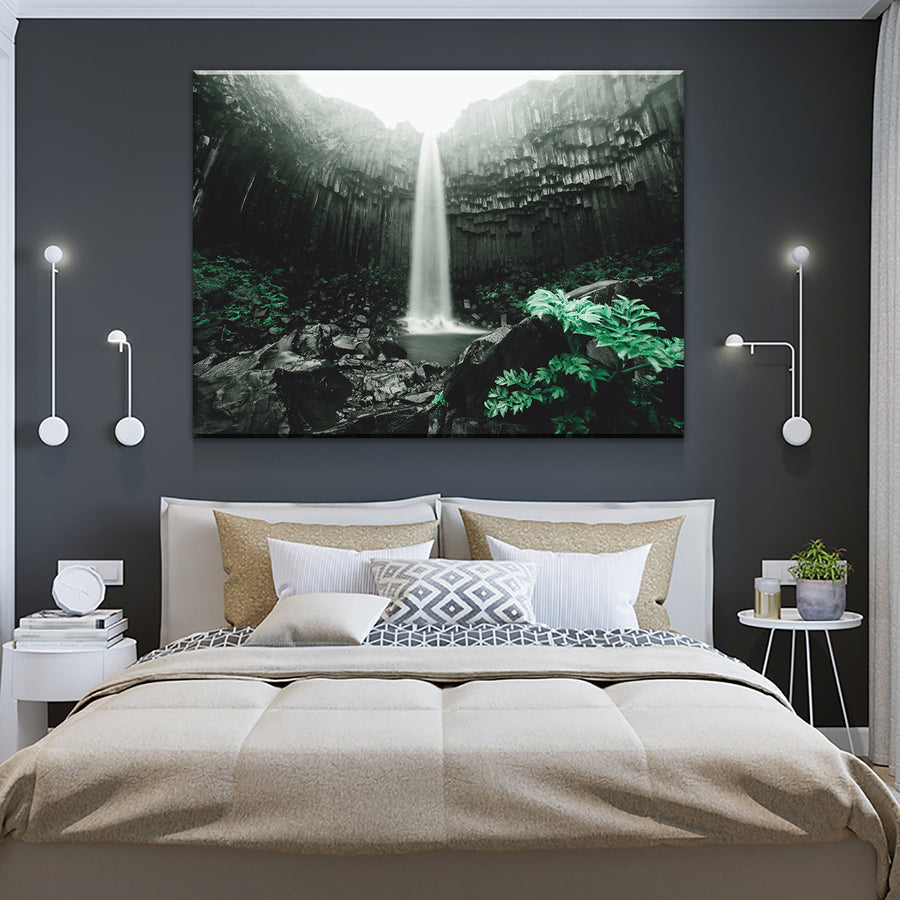 Charcoal Waterfall Canvas Set