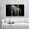 White Wolf Howling Canvas Set